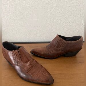 Women's Made in Brazil Brown Leather Western Ankle Boots